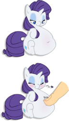 Size: 566x983 | Tagged: safe, artist:blast-o-cyst, rarity, pony, unicorn, g4, bellyrubs, blushing, cute, fat, finger, heart, horn, micro, raribetes, raritubby, simple background, small, tiny, tiny ponies, transparent background