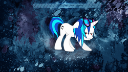 Size: 1920x1080 | Tagged: safe, artist:joshiepup, dj pon-3, vinyl scratch, pony, unicorn, g4, angry, broken glasses, female, glasses, mare, solo, vector, wallpaper