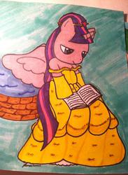 Size: 704x960 | Tagged: safe, artist:lilliedavasel, twilight sparkle, alicorn, pony, g4, beauty and the beast, female, mare, solo, traditional art, twilight sparkle (alicorn)