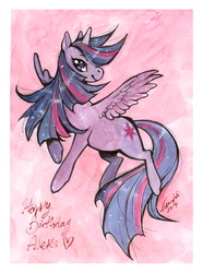 Size: 723x973 | Tagged: safe, artist:leoniexli, twilight sparkle, alicorn, pony, g4, female, mare, solo, twilight sparkle (alicorn)
