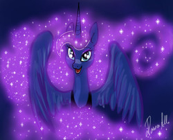 Size: 512x413 | Tagged: safe, artist:allocen, princess luna, g4, female, looking at you, solo