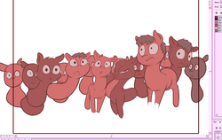 Size: 1320x836 | Tagged: safe, artist:pikapetey, animation production, crowd, generic pony, toon boom, wip