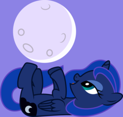 Size: 1287x1228 | Tagged: safe, artist:imageconstructor, princess luna, g4, .svg available, female, filly, moon, on back, simple background, solo, svg, tangible heavenly object, vector, woona