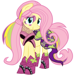 Size: 4000x4000 | Tagged: safe, artist:whatchyagonnado, fluttershy, g4, female, rainbow rocks outfit, solo