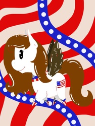 Size: 720x960 | Tagged: safe, artist:freedomnshit, oc, oc only, oc:colonial dawn, nation ponies, solo, united states