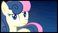Size: 1920x1080 | Tagged: safe, artist:oblivionfall, bon bon, sweetie drops, earth pony, pony, g4, animated, blinking, bon bon is not amused, female, looking at you, mare, solo, wrong eye color, youtube link