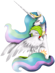 Size: 1824x2424 | Tagged: safe, artist:the-kirion, princess celestia, oc, g4, crying, duo