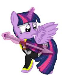 Size: 2500x2700 | Tagged: safe, artist:law44444, twilight sparkle, alicorn, pony, g4, female, glowing horn, high res, horn, mare, solo, sword, twilight sparkle (alicorn)