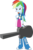 Size: 1833x2762 | Tagged: safe, artist:sketchmcreations, rainbow dash, equestria girls, g4, guitar centered, my little pony equestria girls: rainbow rocks, boots, case, clothes, female, hand on hip, holding, inkscape, not impressed, simple background, skirt, socks, solo, transparent background, vector