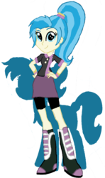 Size: 687x1164 | Tagged: safe, artist:forrestfyer, allie way, equestria girls, g4, beginner, boots, clothes, digital art, equestria girls-ified, female, high ponytail, humanized, ponytail, shoes, simple background, skirt, solo, transparent background