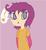 Size: 489x532 | Tagged: safe, artist:jackelley, scootaloo, human, g4, askhumanscootaloo, female, humanized, light skin, music notes, solo, speech bubble, whistling