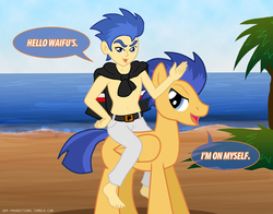 Size: 1018x800 | Tagged: safe, artist:ladyanidraws, flash sentry, human, equestria girls, g4, exploitable meme, flash sentry gets all the waifus, flash sentry savior of the universe, human ponidox, meme, old spice, old spice commercial, old spice guy, parody, ponyception, self ponidox, waifu thief