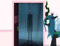 Size: 1280x985 | Tagged: safe, queen chrysalis, g4, exploitable meme, fluffle puff's closet, lanky, long legs, meme, skinny, slenderman, tall, thin