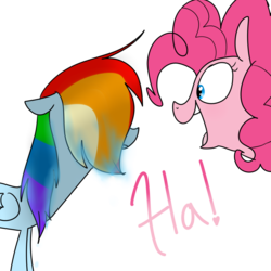 Size: 1024x1024 | Tagged: safe, artist:chandelurres, pinkie pie, rainbow dash, earth pony, pegasus, pony, g4, duo, female, laughing, mare, simple background, transparent background, wet mane