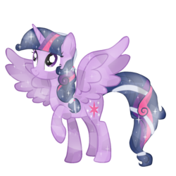 Size: 1000x1000 | Tagged: safe, artist:oceanhorse00, twilight sparkle, alicorn, crystal alicorn, pony, g4, alternate hairstyle, crystallized, female, mare, simple background, solo, spread wings, transparent background, twilight sparkle (alicorn), vector, wings