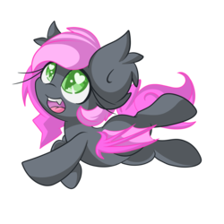 Size: 2500x2500 | Tagged: safe, artist:starlightlore, oc, oc only, oc:heartbeat, bat pony, pony, bat pony oc, blank flank, heart eyes, high res, looking up, solo