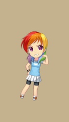 Size: 640x1136 | Tagged: safe, artist:mirakurunaito, rainbow dash, human, g4, female, humanized, solo