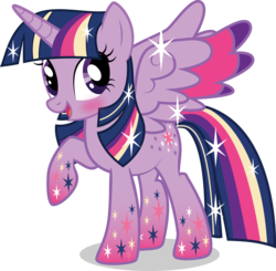 Size: 5943x5822 | Tagged: safe, artist:benybing, twilight sparkle, alicorn, pony, g4, twilight's kingdom, absurd resolution, female, mare, rainbow power, simple background, solo, transparent background, twilight sparkle (alicorn)