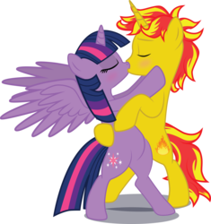 Size: 4660x4965 | Tagged: safe, artist:benybing, twilight sparkle, oc, alicorn, pony, g4, absurd resolution, canon x oc, female, kissing, mare, shipping, twilight sparkle (alicorn)