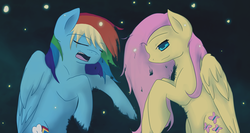 Size: 900x479 | Tagged: safe, artist:risketch, fluttershy, rainbow dash, g4, sleeping, snoring