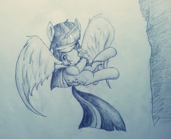 Size: 1373x1116 | Tagged: safe, artist:pw211, spike, twilight sparkle, alicorn, pony, g4, female, mare, monochrome, traditional art, twilight sparkle (alicorn)