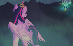 Size: 2000x1244 | Tagged: safe, artist:risketch, twilight sparkle, alicorn, pony, g4, female, mare, twilight sparkle (alicorn), twilight's castle