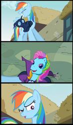 Size: 680x1153 | Tagged: safe, edit, edited screencap, screencap, rainbow dash, rainbow dash (g3), g3, g4, the mysterious mare do well, comic