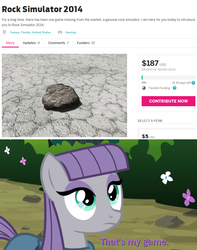 Size: 975x1238 | Tagged: safe, maud pie, g4, game, meme, rock, rock simulator 2014, that's my x
