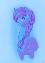 Size: 1689x2335 | Tagged: safe, artist:sketchystart, fluttershy, g4, alternate hairstyle, braid, female, limited palette, simple background, solo