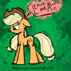 Size: 999x999 | Tagged: safe, artist:nadaazahraa, applejack, g4, crying, female, floppy ears, solo