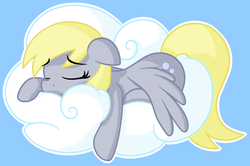 Size: 2767x1838 | Tagged: safe, artist:furrgroup, derpy hooves, pegasus, pony, g4, cloud, female, floppy ears, mare, on a cloud, sleeping, sleeping on a cloud, solo