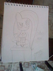 Size: 480x640 | Tagged: safe, artist:sebaku, pinkie pie, g4, female, monochrome, solo, traditional art