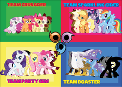 Size: 900x645 | Tagged: safe, artist:apaulo17, apple bloom, applejack, fluttershy, gilda, pinkie pie, rainbow dash, rarity, scootaloo, sweetie belle, trixie, twilight sparkle, griffon, g4, crossover, cutie mark crusaders, sonic heroes, team