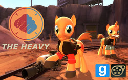 Size: 1128x709 | Tagged: safe, artist:pika-robo, pony, 3d, gmod, heavy (tf2), ponified, source filmmaker, team fortress 2