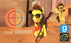 Size: 1149x696 | Tagged: safe, artist:pika-robo, pony, 3d, gmod, ponified, sniper, sniper (tf2), source filmmaker, team fortress 2