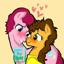 Size: 1024x1024 | Tagged: safe, artist:carranzis, cheese sandwich, pinkie pie, bubble berry, cheesepie, female, grilled cheese (r63), grilledberry, male, rule 63, shipping, straight