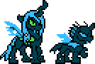 Size: 134x90 | Tagged: safe, artist:khaomortadios, queen chrysalis, changeling, changeling queen, g4, female, megapony, pixel art, sprite, video game