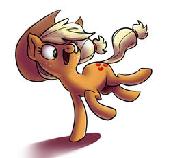 Size: 565x519 | Tagged: safe, artist:thedrainpipe, applejack, pony, g4, female, silly, silly pony, solo