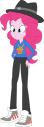 Size: 769x2191 | Tagged: safe, artist:sketchmcreations, pinkie pie, equestria girls, g4, testing testing 1-2-3, clothes, fedora, female, hat, inkscape, necklace, rapper, rapper pie, shoes, simple background, sneakers, solo, transparent background