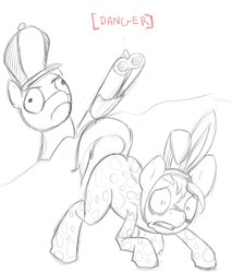 Size: 524x616 | Tagged: safe, artist:thatdarnpony, oc, oc only, oc:murky, fallout equestria, fallout equestria: murky number seven, caught, easter, fallout