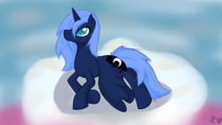 Size: 2688x1520 | Tagged: safe, princess luna, g4, daydream, female, sky, solo