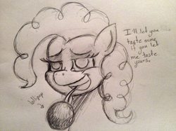 Size: 855x641 | Tagged: safe, artist:failure, pinkie pie, g4, female, monochrome, solo, traditional art