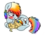 Size: 693x482 | Tagged: safe, artist:arantzitahermoxa, rainbow dash, oc, oc:colorful, g4, baby, foal, offspring, parent:applejack, parent:rainbow blitz, parent:rainbow dash, parents:appledash, rainbow blitz, rule 63, tears of joy