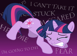 Size: 835x616 | Tagged: artist needed, safe, twilight sparkle, g4, angst, anxiety, crying, female, panic, panic attack, solo, twilighting, wrong