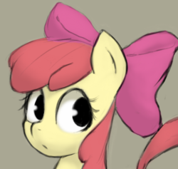 Size: 454x430 | Tagged: safe, artist:ab, apple bloom, earth pony, pony, g4, bust, female, filly, portrait, simple background, solo