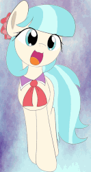 Size: 626x1175 | Tagged: safe, artist:arcum42, artist:mcsadat, artist:rammbrony, coco pommel, earth pony, pony, g4, :3, animated, cocobetes, cute, eye shimmer, female, hnnng, mare, open mouth, smiling, solo, weapons-grade cute