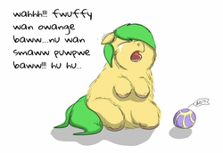 Size: 1002x691 | Tagged: safe, artist:carpdime, fluffy pony, ball, crying, shopping, solo, spoiled, toy