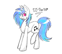 Size: 610x528 | Tagged: safe, artist:justalittleshadow, dj pon-3, vinyl scratch, g4, female, solo