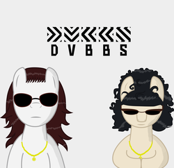Size: 7094x6879 | Tagged: safe, absurd resolution, bead, duo, dvbbs, logo, ponified