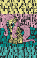 Size: 1000x1575 | Tagged: safe, artist:skylinefaux, fluttershy, g4, female, solo, typography